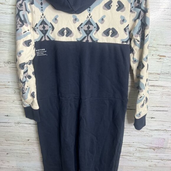 Picture clothing Navy and Cream Hooded Onesie don’t panic go organic medium - Picture 7 of 8